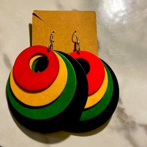 Africa Inspired Multi-Layer Circle Earrings NWOT